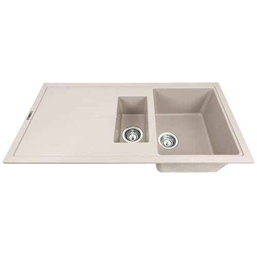 Example image of 1810 Kitchen Sink & Tap Pack, 1.5 Bowl (1000x500, Champagne).