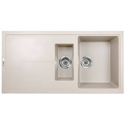 Example image of 1810 Kitchen Sink & Tap Pack, 1.5 Bowl (1000x500, Champagne).