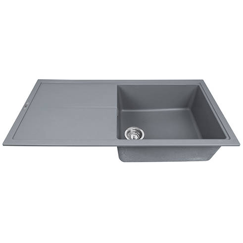 Example image of 1810 Kitchen Sink & Tap Pack, 1.0 Bowl (1000x500, Metallic Grey).