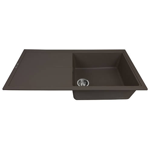 Example image of 1810 Kitchen Sink & Tap Pack, 1.0 Bowl (1000x500, Mocha).