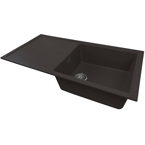 Example image of 1810 Kitchen Sink & Tap Pack, 1.0 Bowl (1000x500, Mocha).