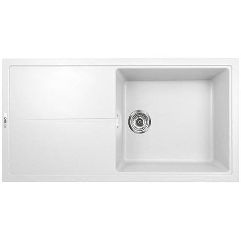 Example image of 1810 Kitchen Sink & Tap Pack, 1.0 Bowl (1000x500, Polar White).