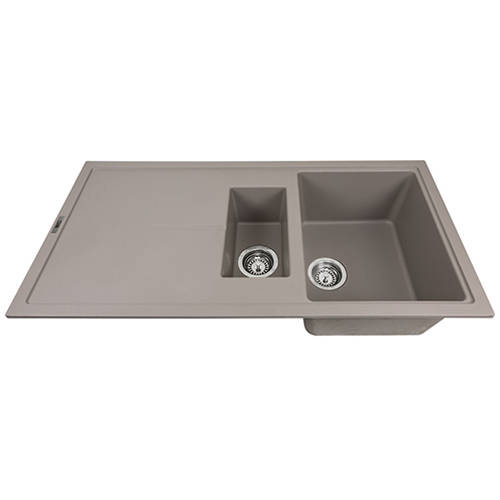 Example image of 1810 Kitchen Sink & Tap Pack, 1.5 Bowl (1000x500, Concrete).
