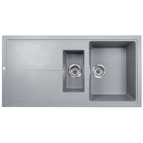Example image of 1810 Kitchen Sink & Tap Pack, 1.5 Bowl (1000x500, Metallic Grey).
