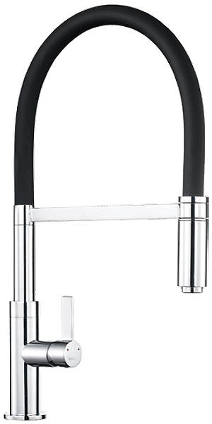 Larger image of 1810 Spirale Single Lever Rinser Kitchen Tap (Chrome & Black).