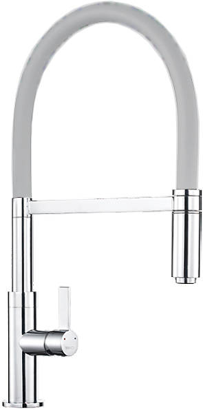 Larger image of 1810 Spirale Single Lever Rinser Kitchen Tap (Chrome & Light Grey).