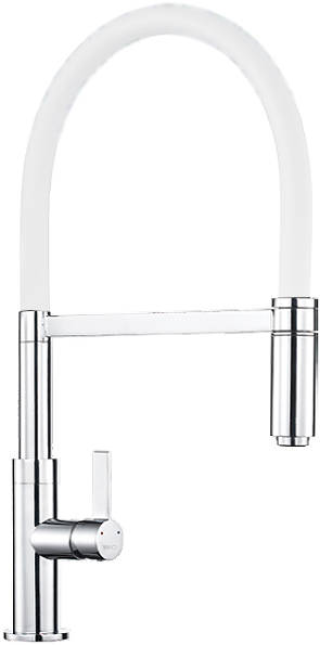 Larger image of 1810 Spirale Single Lever Rinser Kitchen Tap (Chrome & White).