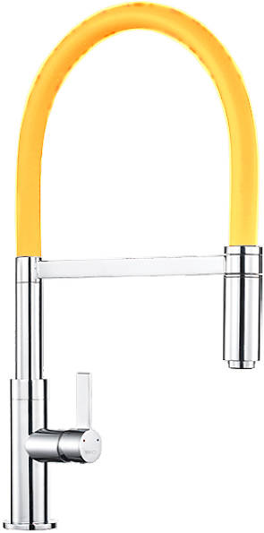 Larger image of 1810 Spirale Single Lever Rinser Kitchen Tap (Chrome & Yellow).