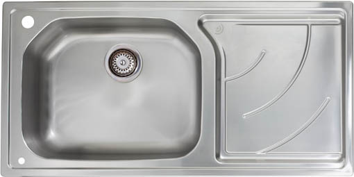 Larger image of Astracast Sink Echo 1.0 bowl stainless steel kitchen sink with right hand drainer.