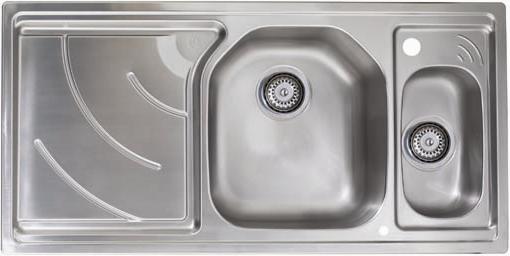Larger image of Astracast Sink Echo 1.5 bowl stainless steel kitchen sink with left hand drainer.
