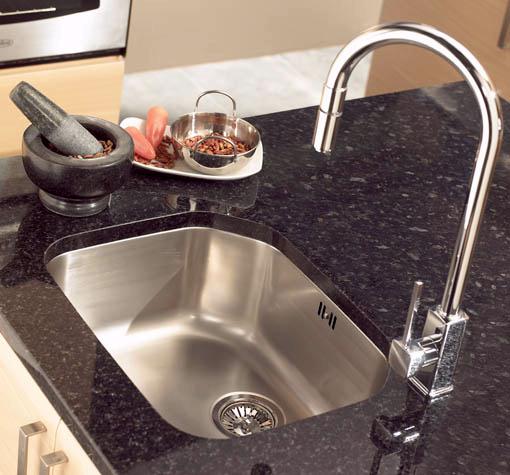 Example image of Astracast Sink Echo S2 large bowl polished steel undermount kitchen sink.