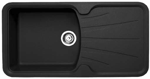 Larger image of Astracast Sink Korona 1.0 bowl rok metallic black composite kitchen sink.