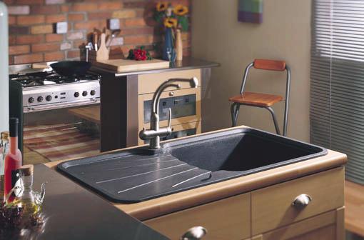 Example image of Astracast Sink Korona 1.0 bowl rok metallic black composite kitchen sink.