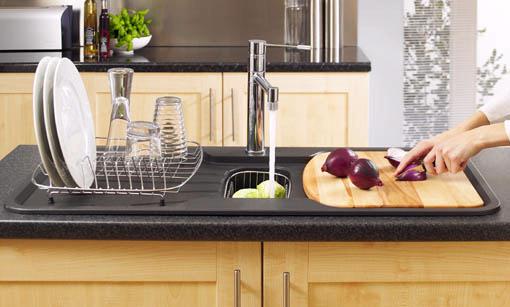 Example image of Astracast Sink Korona 1.5 bowl rok metallic black composite kitchen sink.