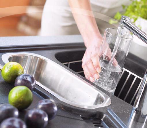 Example image of Astracast Sink Lausanne 1.5 bowl black composite kitchen sink, left handed.