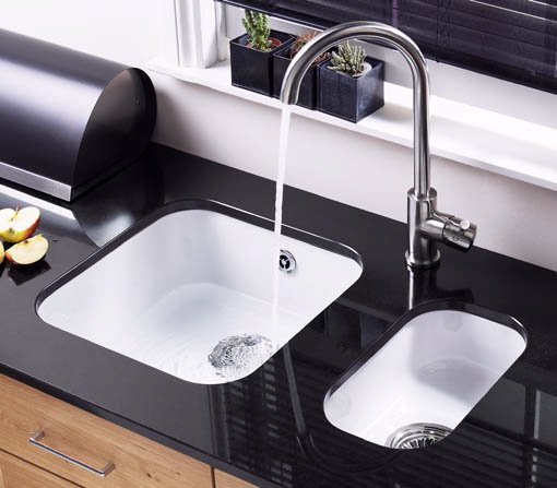 Example image of Astracast Sink Lincoln undermount ceramic kitchen half-bowl.