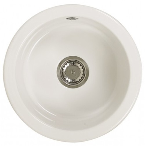 Larger image of Astracast Sink Lincoln round undermount ceramic kitchen bowl.