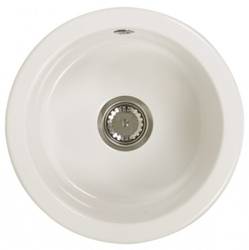 Larger image of Astracast Sink Lincoln round undermount ceramic kitchen bowl.
