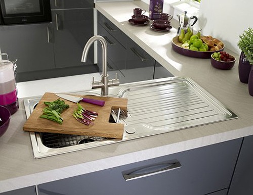 Example image of Astracast Sink Montreux 1.0 bowl brushed stainless steel kitchen sink & Extras.