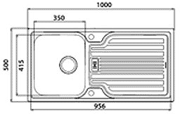 Technical image of Astracast Sink Montreux 1.0 bowl brushed stainless steel kitchen sink & Extras.