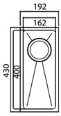 Technical image of Astracast Sink Onyx half bowl brushed steel flush inset kitchen sink.