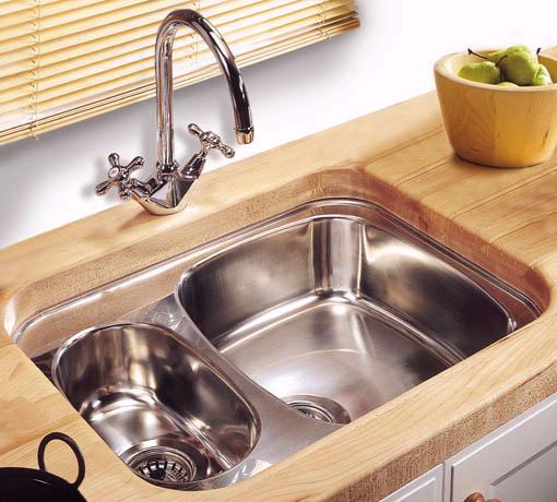 Example image of Astracast Sink Opal 1.5 bowl polished steel undermount kitchen sink.