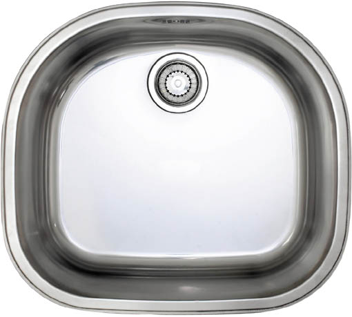 Larger image of Astracast Sink Opal D1 arched bowl polished steel undermount kitchen sink.