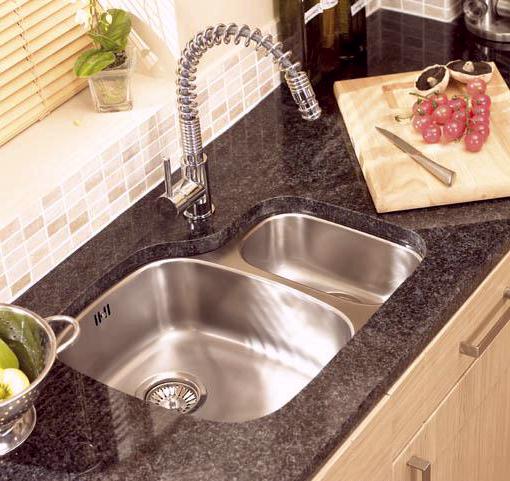 Example image of Astracast Sink Opal S3 1.5 bowl right handed stainless steel kitchen sink.