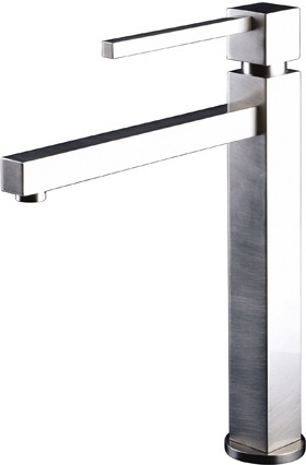 Larger image of Astracast Nexus Serenita high rise kitchen mixer tap in brushed steel.