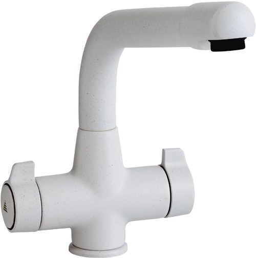 Larger image of Astracast Contemporary Targa kitchen mixer tap. Opal white colour.
