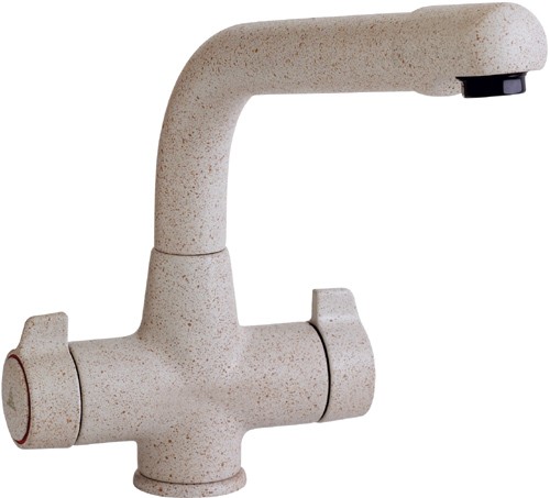 Larger image of Astracast Contemporary Targa kitchen mixer tap. Island Sand off white colour.