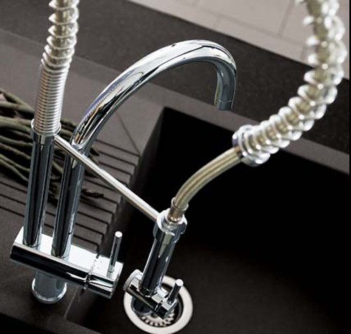 Example image of Abode Alto Professional Kitchen Tap With Rinser (Chrome).
