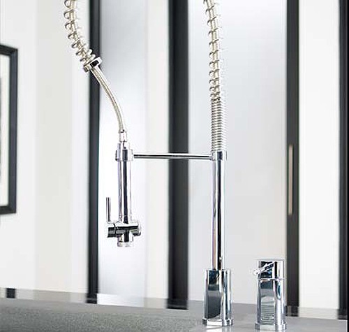Example image of Abode Alto Duo 2 Tap Hole Professional Kitchen Tap (Chrome).