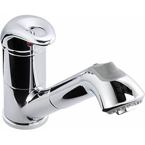 Larger image of Abode Draco Single Lever Pull Out Kitchen Tap (Chrome).