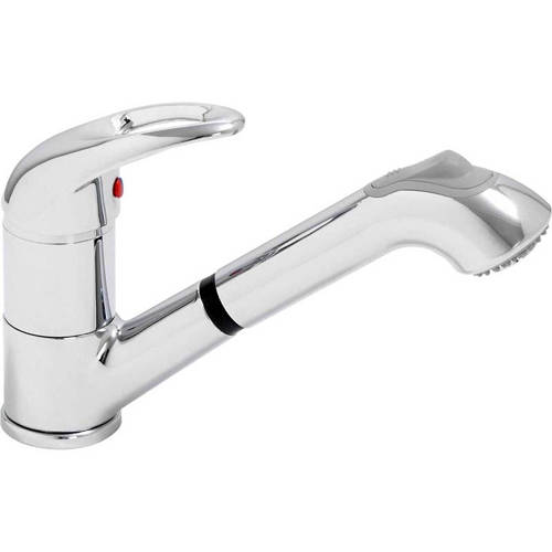 Example image of Abode Draco Single Lever Pull Out Kitchen Tap (Chrome).