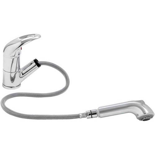 Example image of Abode Draco Single Lever Pull Out Kitchen Tap (Chrome).