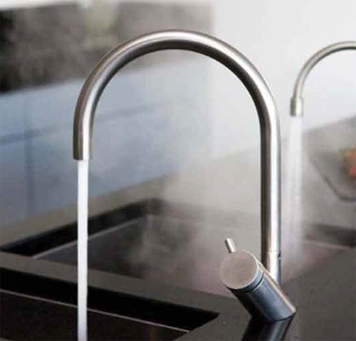 Example image of Abode Diagon Monobloc Kitchen Tap With Swivel Spout (Stainless Steel).