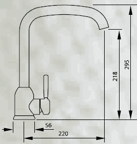 Technical image of Abode Tate Monobloc Kitchen Tap With Swivel Spout (Chrome).