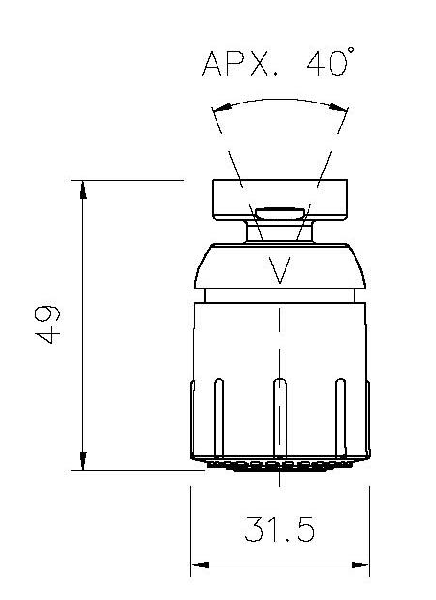 Technical image of Abode Jetspray Aerator (Black).