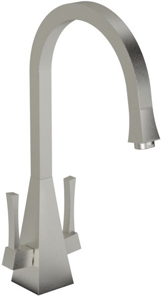 Larger image of Abode Decadence Dual Lever Kitchen Tap (Brushed Nickel).