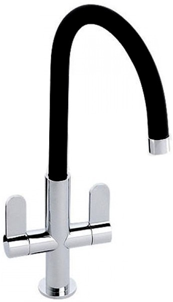 Larger image of Abode Linear Nero Kitchen Tap With Swivel Spout (Chrome Body).