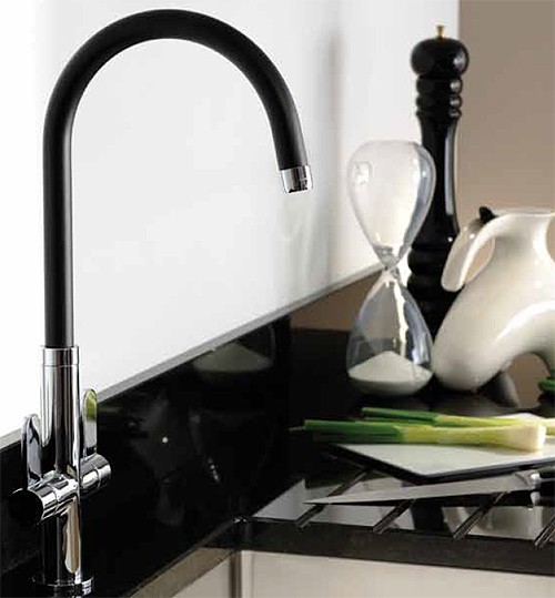Example image of Abode Linear Nero Kitchen Tap With Swivel Spout (Chrome Body).