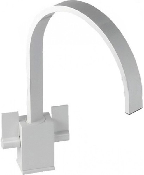 Larger image of Abode Atik Monobloc Kitchen Tap With Swivel Spout (Gloss White).
