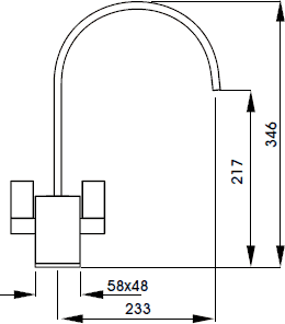 Technical image of Abode Atik Monobloc Kitchen Tap With Swivel Spout (Gloss White).