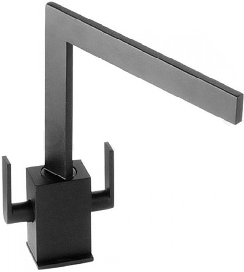 Larger image of Abode Edge Monobloc Kitchen Tap With Swivel Spout (Granite Black).