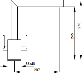 Technical image of Abode Edge Monobloc Kitchen Tap With Swivel Spout (Granite Black).