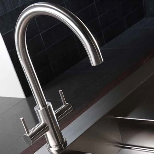 Larger image of Abode Novar Monobloc Kitchen Tap With Swivel Spout (Stainless Steel).