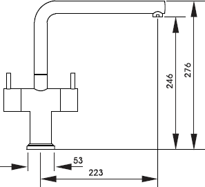 Technical image of Abode Aurora Kitchen Tap With LED Temperature Indicator (Chrome).