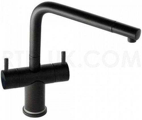 Larger image of Abode Aurora Kitchen Tap With LED Temperature Indicator (Matt Black).