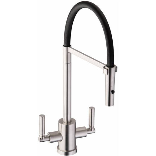 Larger image of Abode Atlas Professional Kitchen Tap (Brushed Nickel & Black).